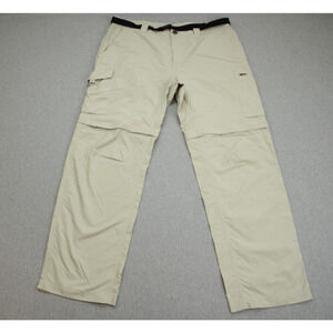 Columbia Pants Mens 38 x 32 Beige Convertible Omni-Shade Sun Protection Hiking